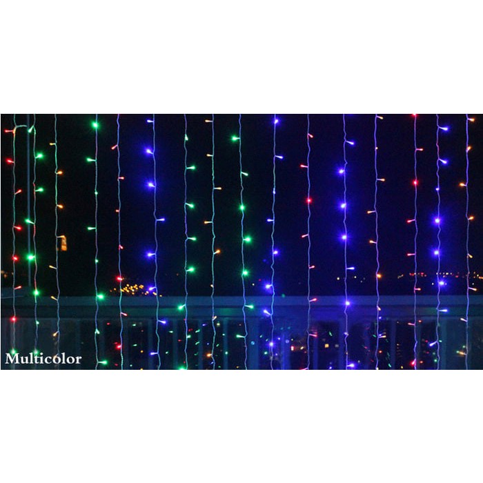 Lampu tumblr Led tirai ungu warm white 4,5M 100 LED warna curtain light Lampu rumbai teras rumah