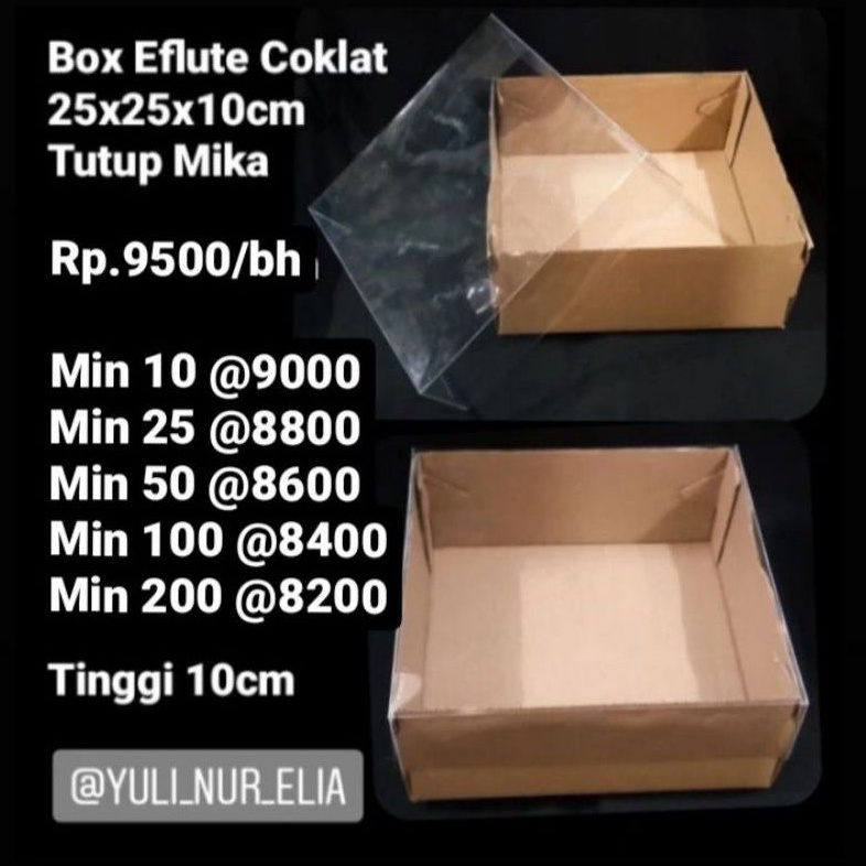 Box Eflute 25x25x10cm Tutup Mika