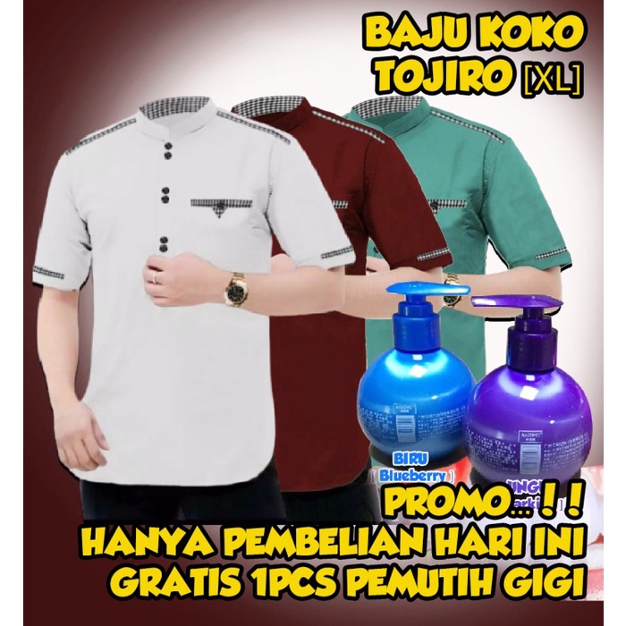 PROMO.. Akhir Ramadhan [BAJU KOKO BARHI TOJIRO TOYOBO Premium Quality] - [PUTIH], XL