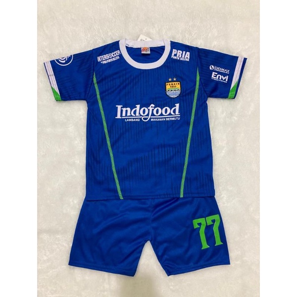 Setelan jersey persib bola anak umur 1-10 tahun