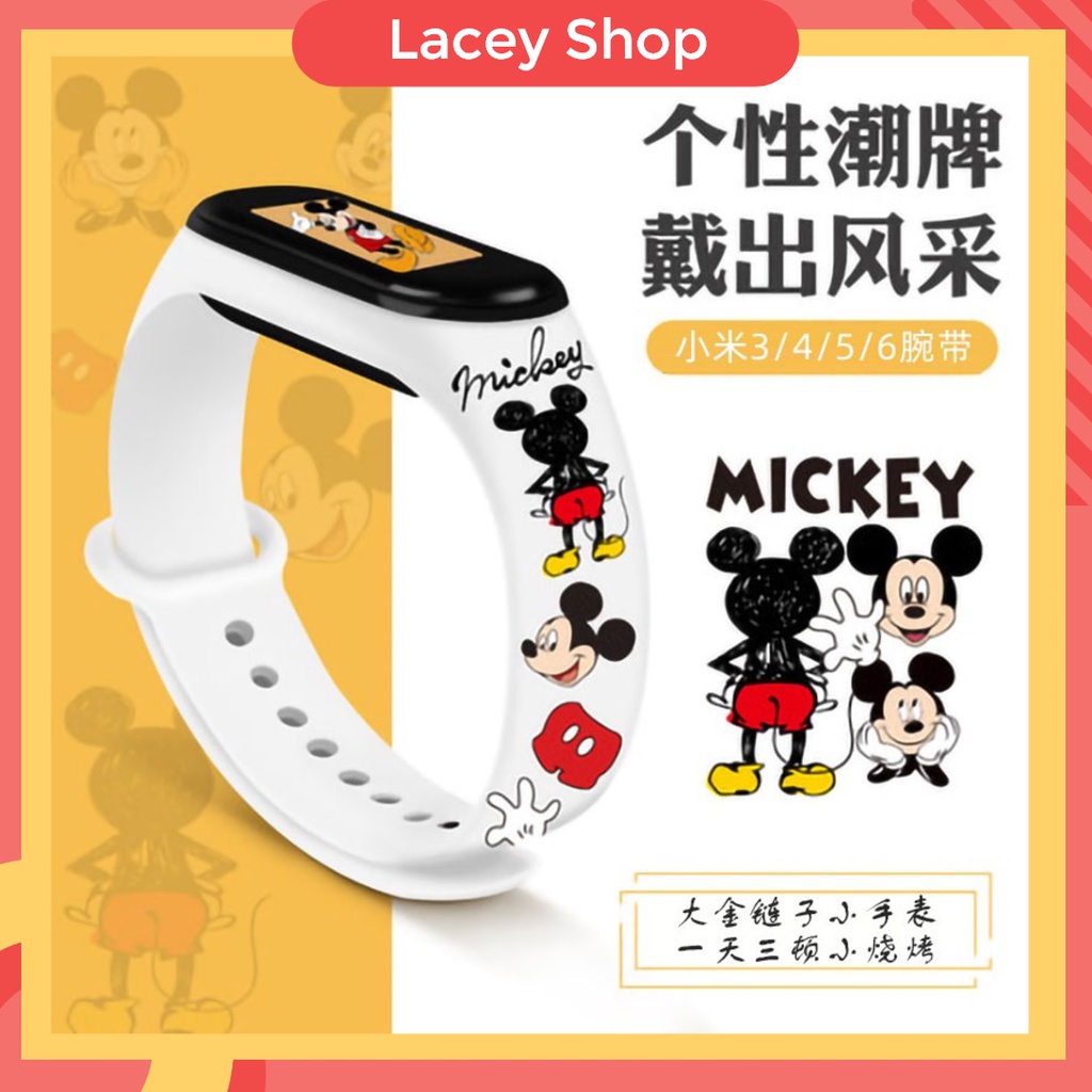 Strap Pita silikon Gambar Kartun Desain Unik Mi Band 3/4 5/6