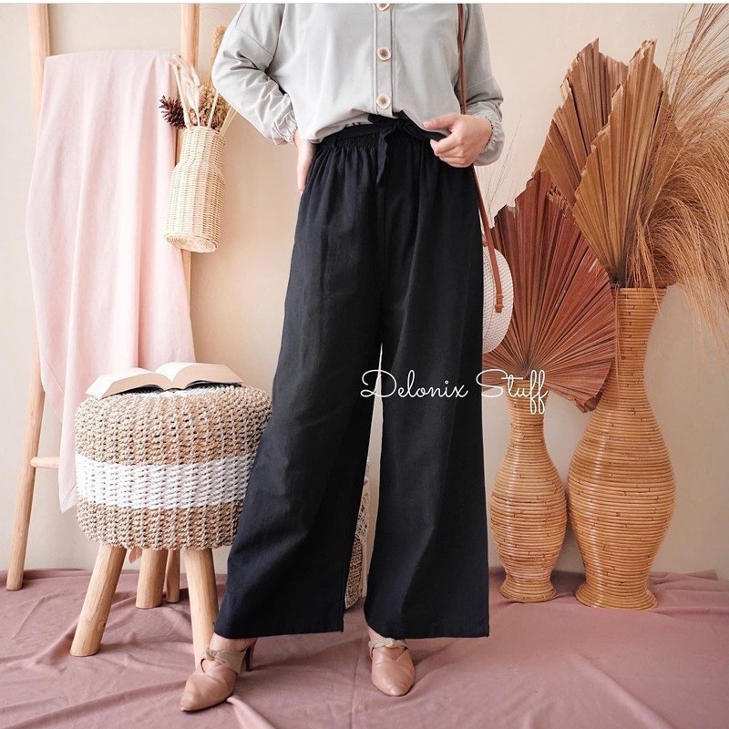 WIDI PANTS KULOT SERUT LINEN BEST SELLER