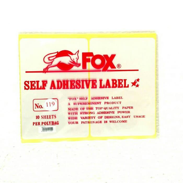 

Ready Stok Fox Label Stiker 119 Undangan Nama Self Adhesive Berkualitas