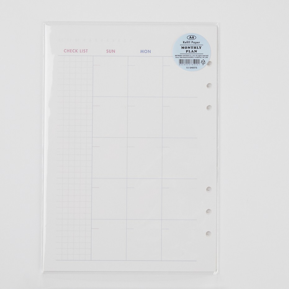 

Artbox Refill Paper Scheduler A5 4009762