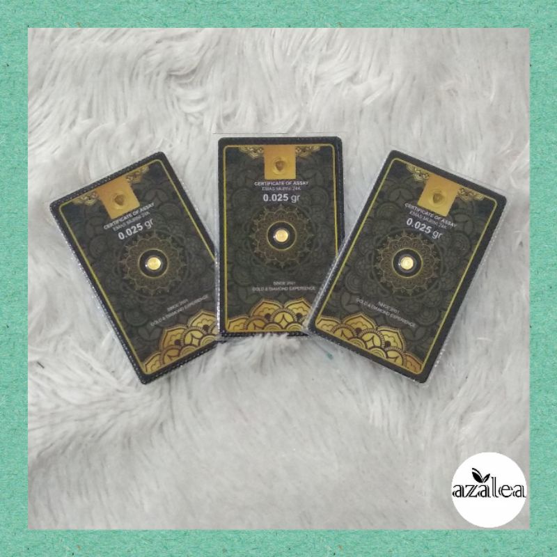 Mini gold 0,025 gr Emas Murni 24K Certificate of Assay