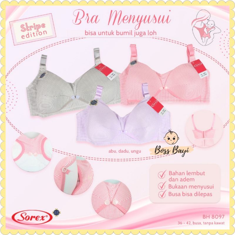 SOREX Nursing Bra / BH Menyusui Kait 4 Busa Tanpa Kawat 8097