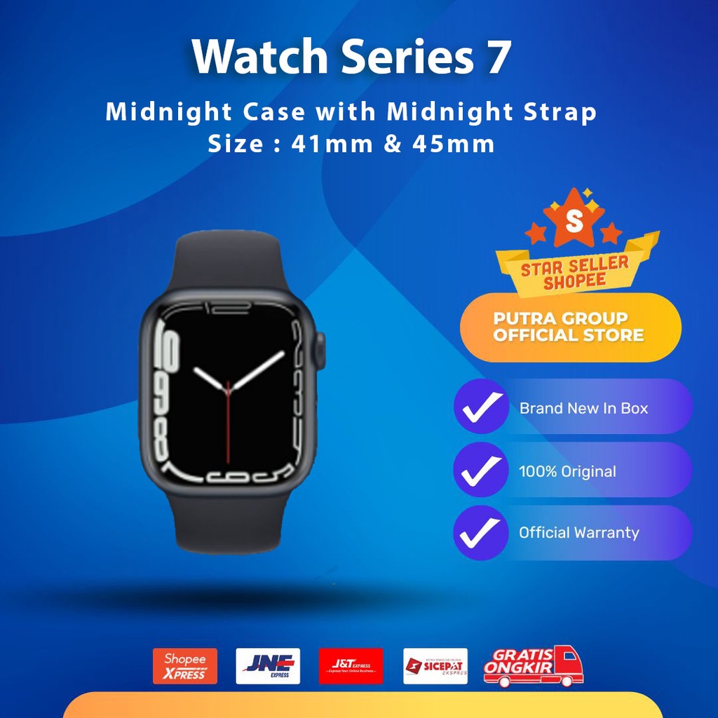 Series 7 45mm 41mm Midnight Alumunium Case with Midnight Sport Band GPS Only