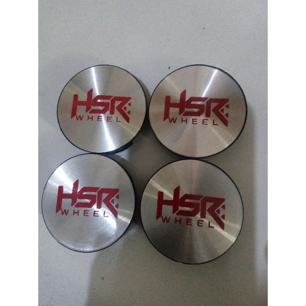 tutup dop velg center variasi datar HSR merah 6 cm  ( 4 pcs  )