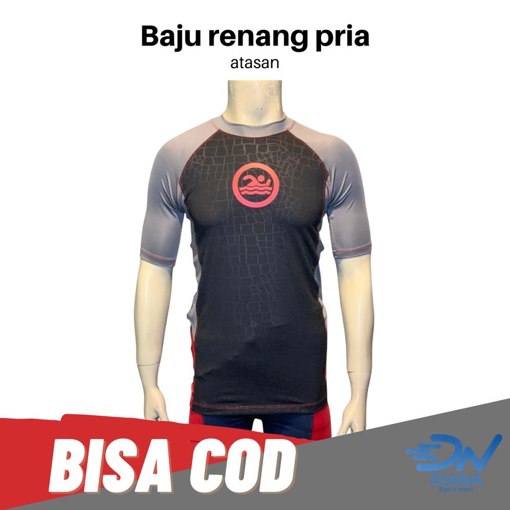 Atasan Baju Renang Pria Dewasa Jumbo | Baju Renang Pria Lengan Pendek | Baju Renang Cowok | Baju Ren