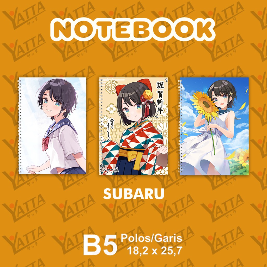 

Notebook Anime ukuran B5 18,2 cm x 25,7 cm Hololive JP - Subaru