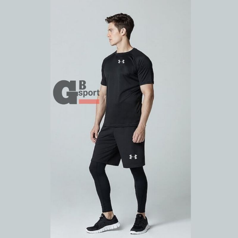 Stelan Baju Manset Olahraga Pria Celana Baselayer Pria Lejing Pria Olahraga Atasan Manset Olahraga P