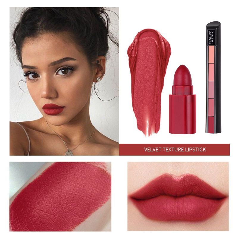 Medan Termurah (Packaging 5 warna) by Fit Colors Matte Lipstick 5in1  Creative lipstick