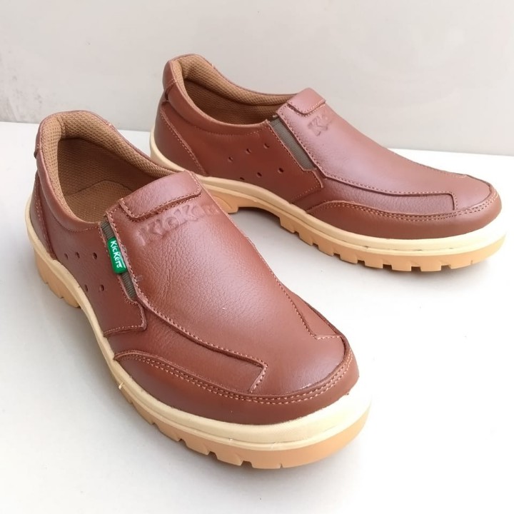 Kickers Sepatu Kulit Pria Kasual Casual slip on Asli Kulit Sapi