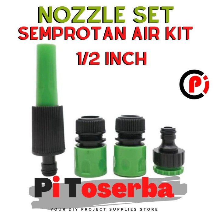 Konektor Semprotan Selang Air Twist Nozzle Set 4 In 1 Ukuran 1/2 Inch