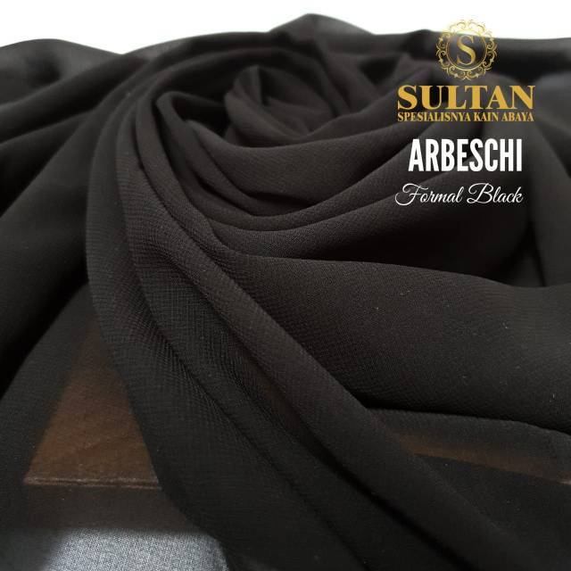 0.5m bahan cadar Sifon Arabeschi Formal Jetblack Sultan