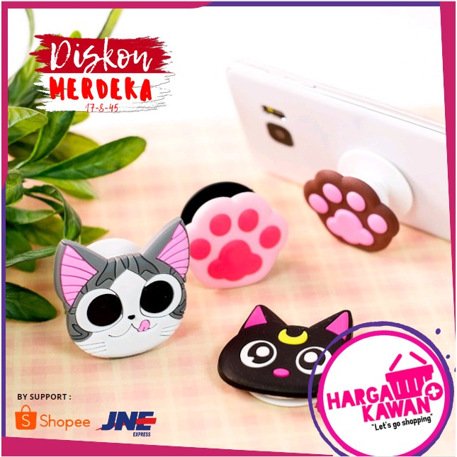 Holder handphone tempel popsocket 3D Karakter