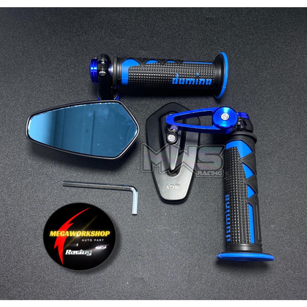 Spion Jalu Oval Plus Handgrip Domino Shark [Universal] Nmax,Aerox,Pcx,Vario,Beat,Mio Dll-3