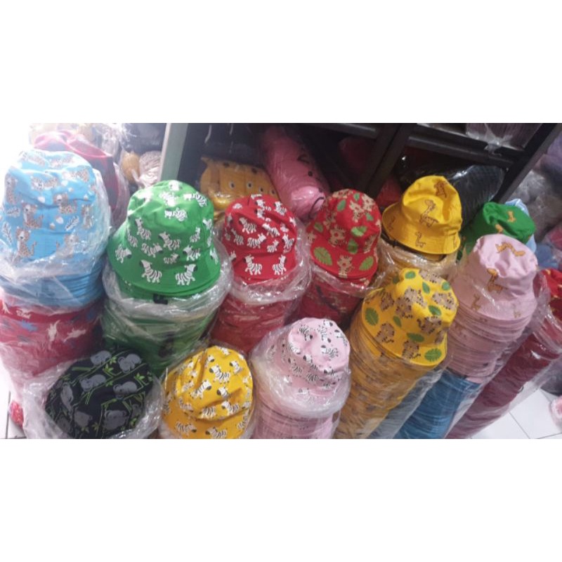 Bucket Hat Anak ada tali Unisex/Topi buket Motif Kuda Zebra ORIGINAL