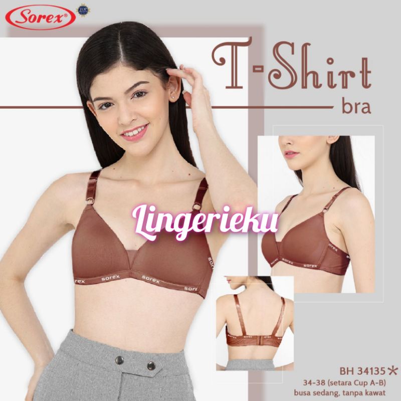 Sorex 34135 BH Bra Wanita Super Nyaman T Shirt Tanpa Kawat Busa Tipis