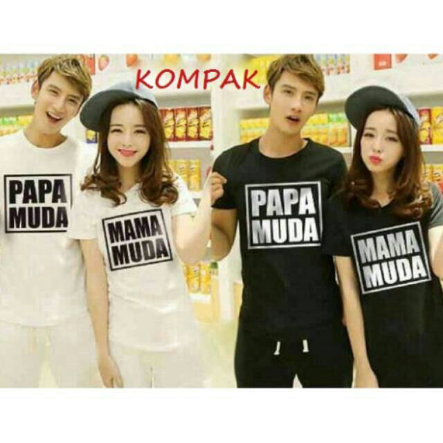 Kaos Couple / Kaos Pasangan / Baju Couple / Baju Pasangan Papa Muda