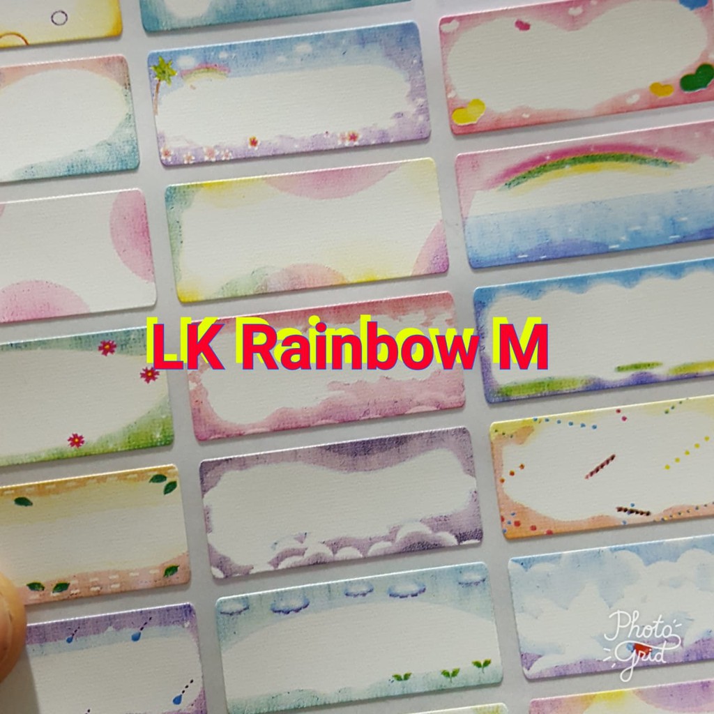 label kain POLOS RAINBOW untuk ditempel di baju bahan lentur awet tidak mudah lepas LABEL BAJU M