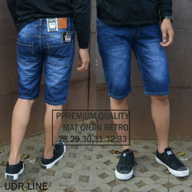 Celana jeans pria Pendek ripped destroy premium bioblitz bio blitz size 28-33 cut knee