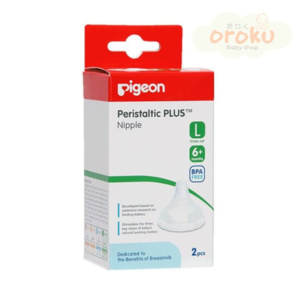 PIGEON PERISTALTIC PLUS NIPPLE SS / S / M / L / NIPPLE