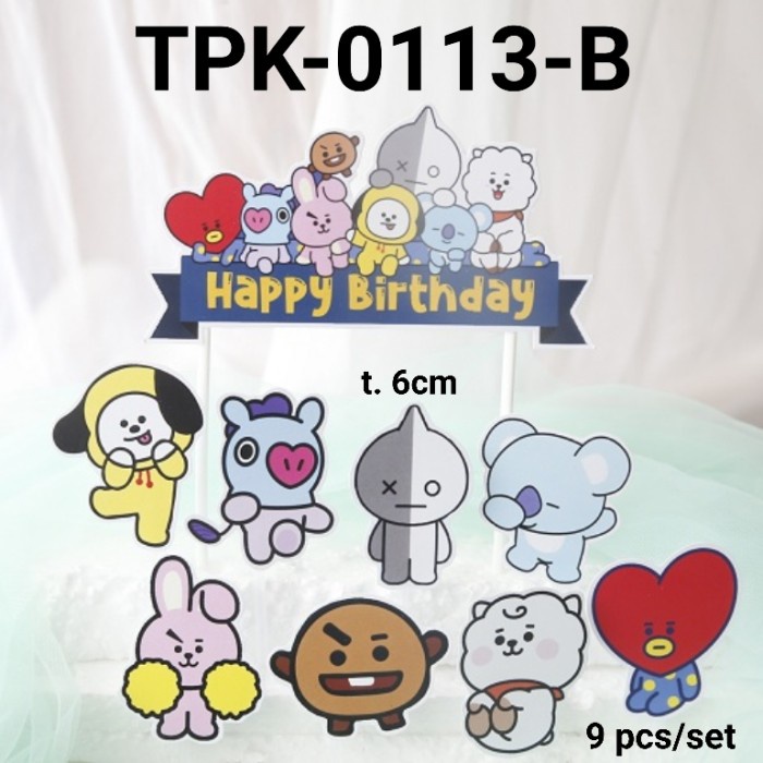 

GR-TPK-0113 TOPPER KERTAS HIASAN KUE CHARACTER BOYBAND KOREA BTS HEMAT