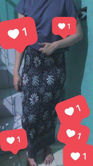 Milka Couple Batik 2in1 Rok Span Plisket Panjang & Atasan Kemeja Batik Pria M-xl