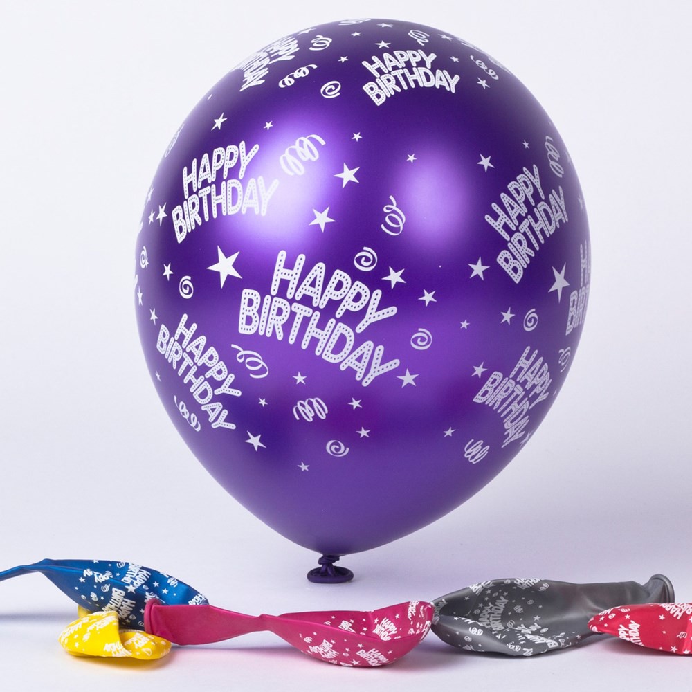 BALON LATEX HAPPY BIRTHDAY MIX (1 PACK = 100 PCS) BALON LATEX MURAH BALON MURAH