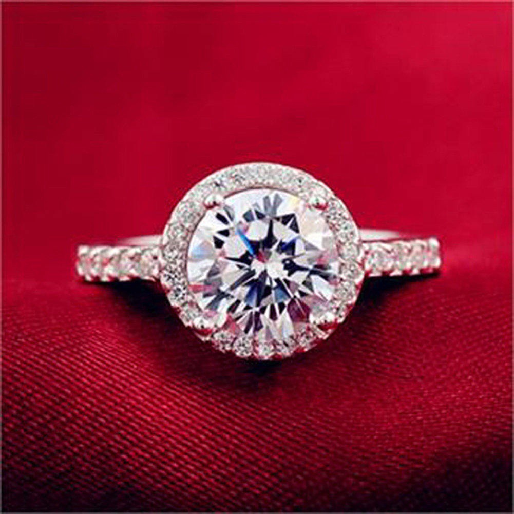 Cincin Sterling Silver 925 dengan Cubic Zirconia untuk Wanita