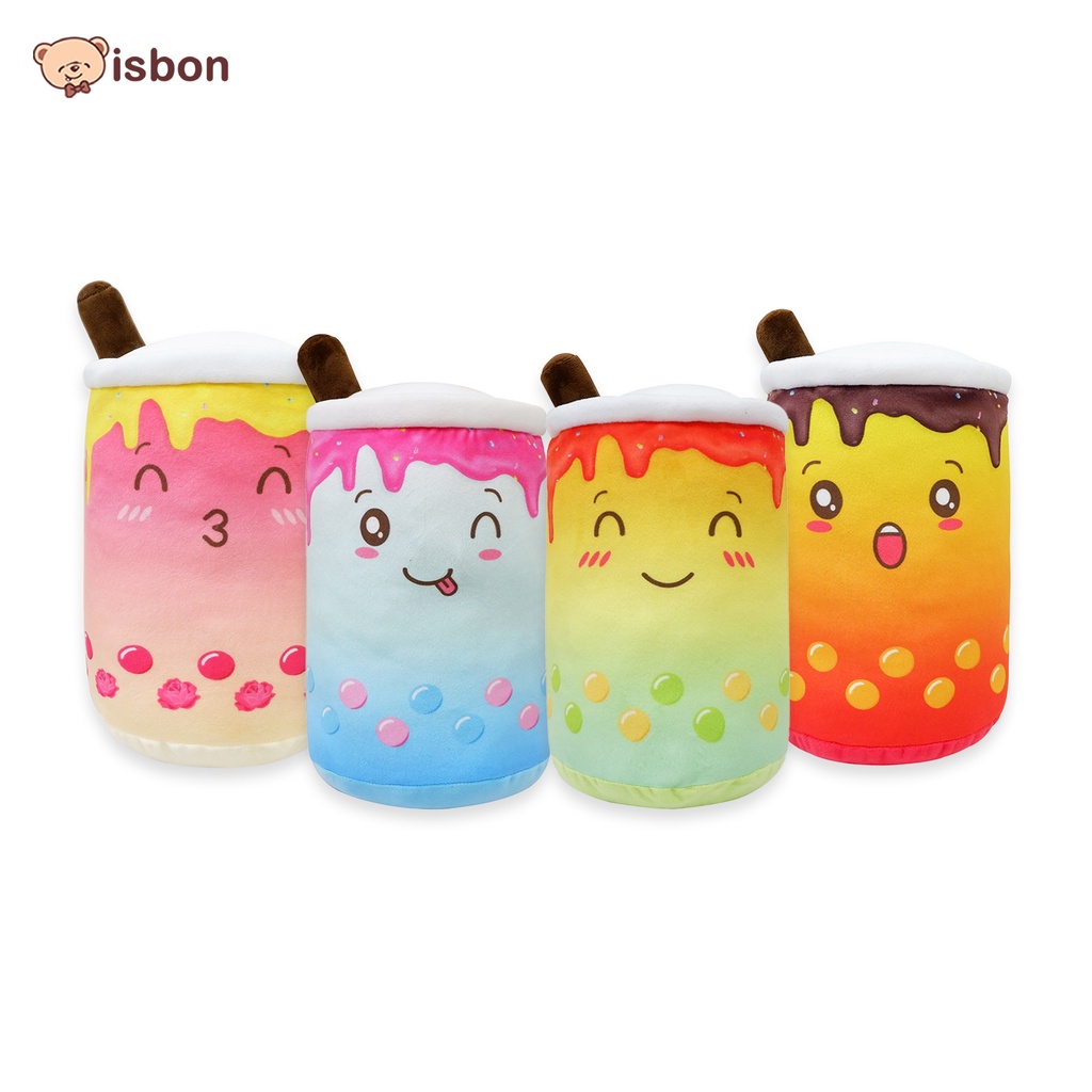 Boneka Boba Rainbow pelangi Bubble tea brown sugar istana boneka harum dan lembut rasa bubble gum lemon warna warni