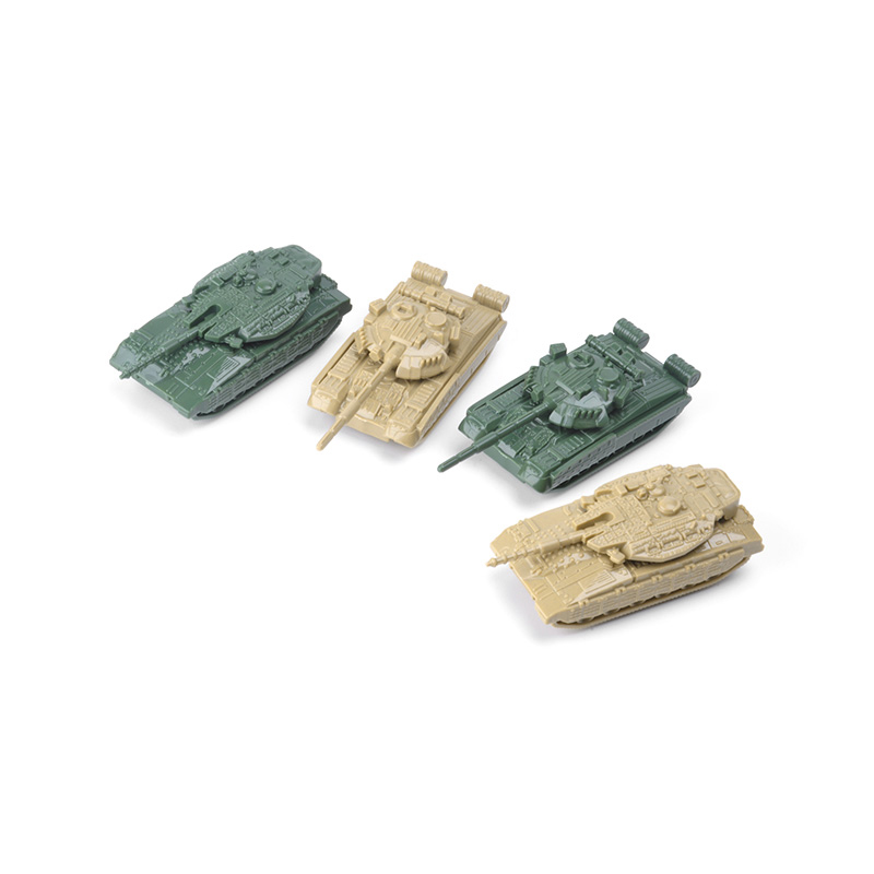 4Pcs Mainan Model Tank Tempur Soviet T-80 Israel Merkava MK4 Mini 4D Finished 1 / 144 Dengan Bola Baja