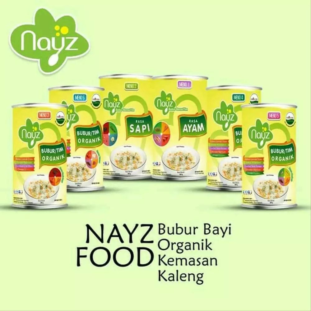 NAYZ Bubur/Tim Organik 6+ MPASI Baby Halal Menu 1- 6 300g dan 150g  By Lidyamomnbaby