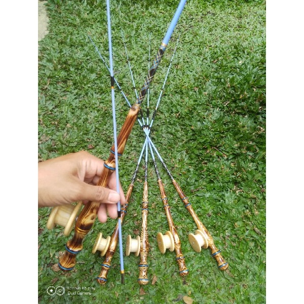 pancing udang model yoyo. stik fiber gagang jati belanda panjang 120 cm
