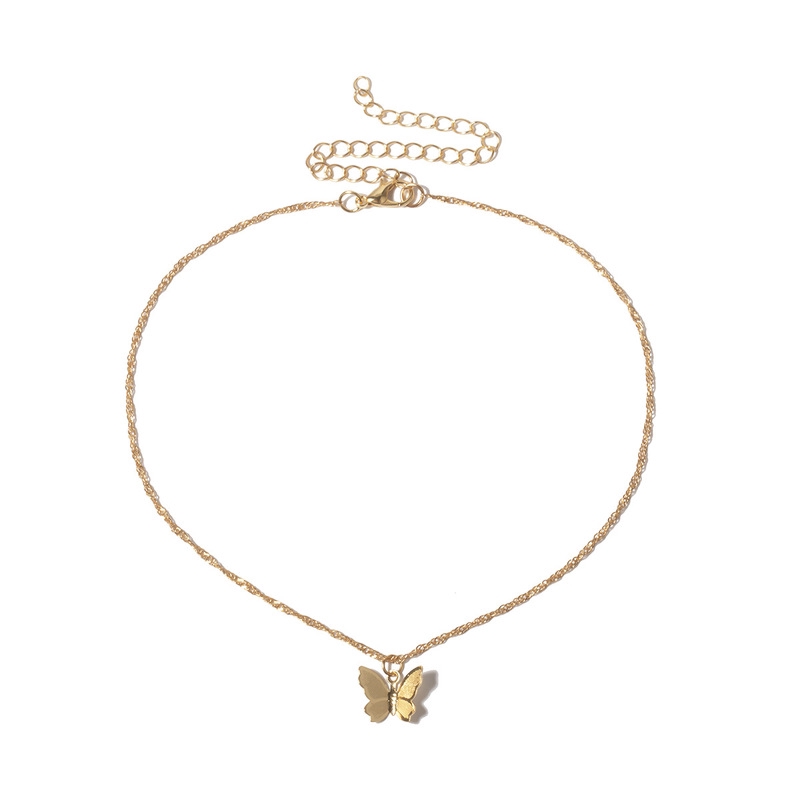 [ Women Elegant Butterfly Pendant Necklaces ] [ Lady Retro Charm Clavicle Necklace ] [ Girls Personality Chain Necklace ]
