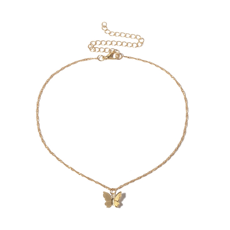 [ Women Elegant Butterfly Pendant Necklaces ] [ Lady Retro Charm Clavicle Necklace ] [ Girls Personality Chain Necklace ]