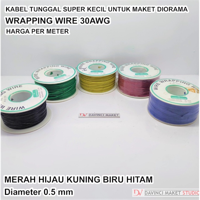 [PER METER] Kabel Kecil 0.5mm Engkel Tunggal Per Meter - Cable Jumper Wrapping Wire 30awg Maket Diorama  kabel jumper solder kabel jamper komponen elektronik