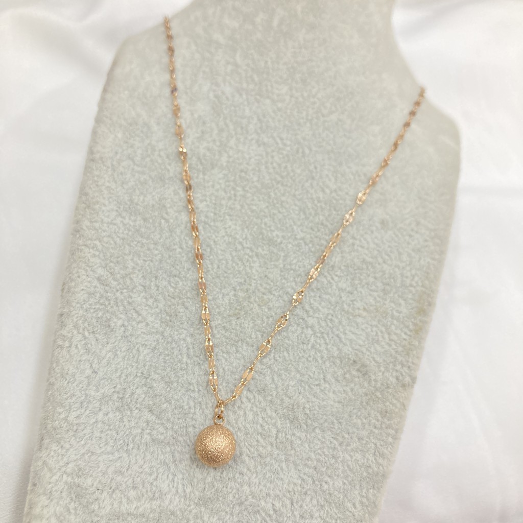 Kalung Titanium Liontin Bola Anti Karat Aksesoris Fashion KT110