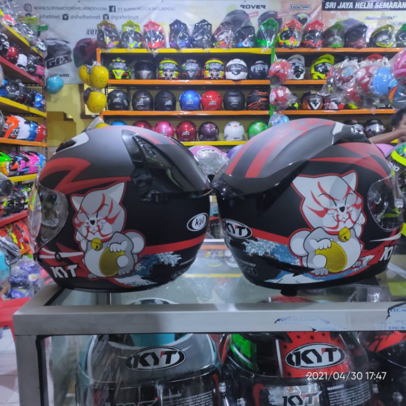 HELM KYT COUPLE KYT R10 KABUKI CAT VS KYT DJ MARU KABUKI CAT ORIGINAL
