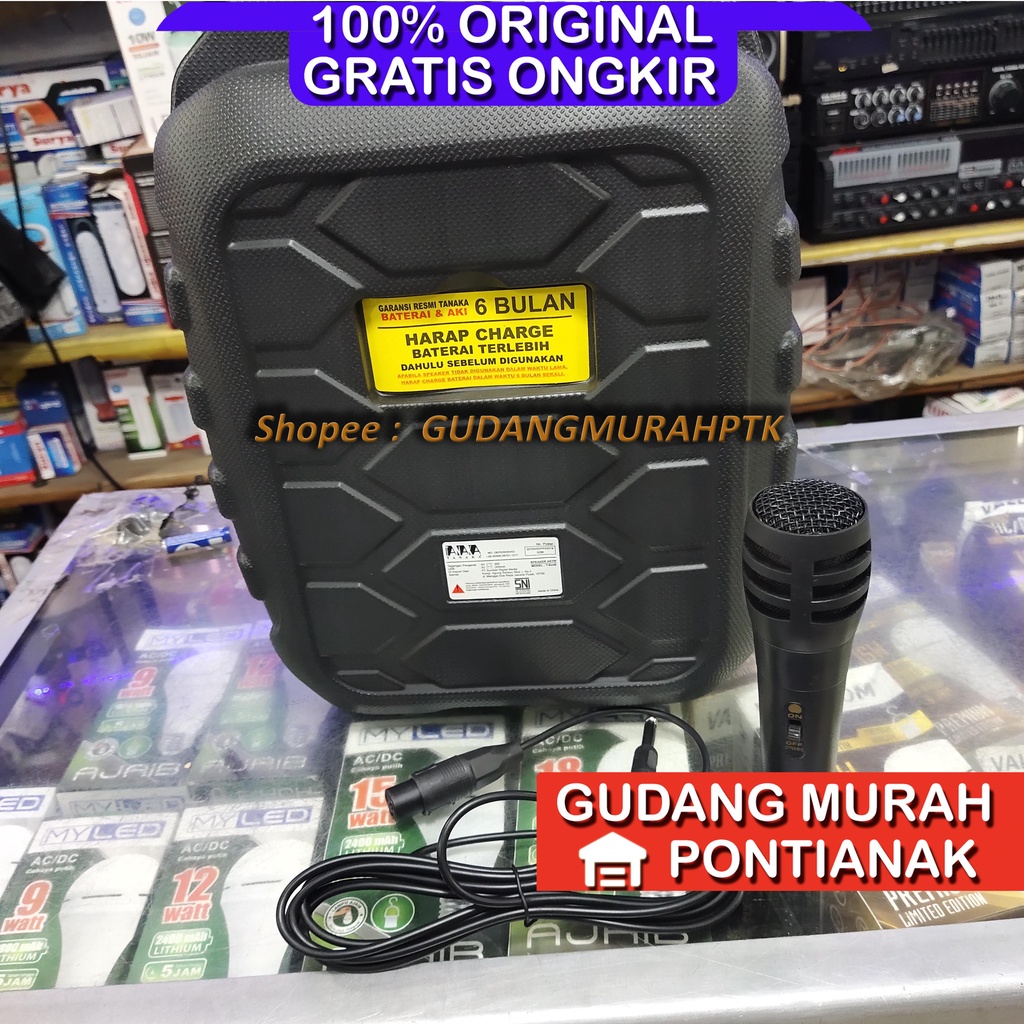 Speaker Bluetooth Tanaka Salon Body besar Suara Nyaring tidak pecah 6,5inch 6,5&quot; SA-TNK T-8008 ANTI PECAH