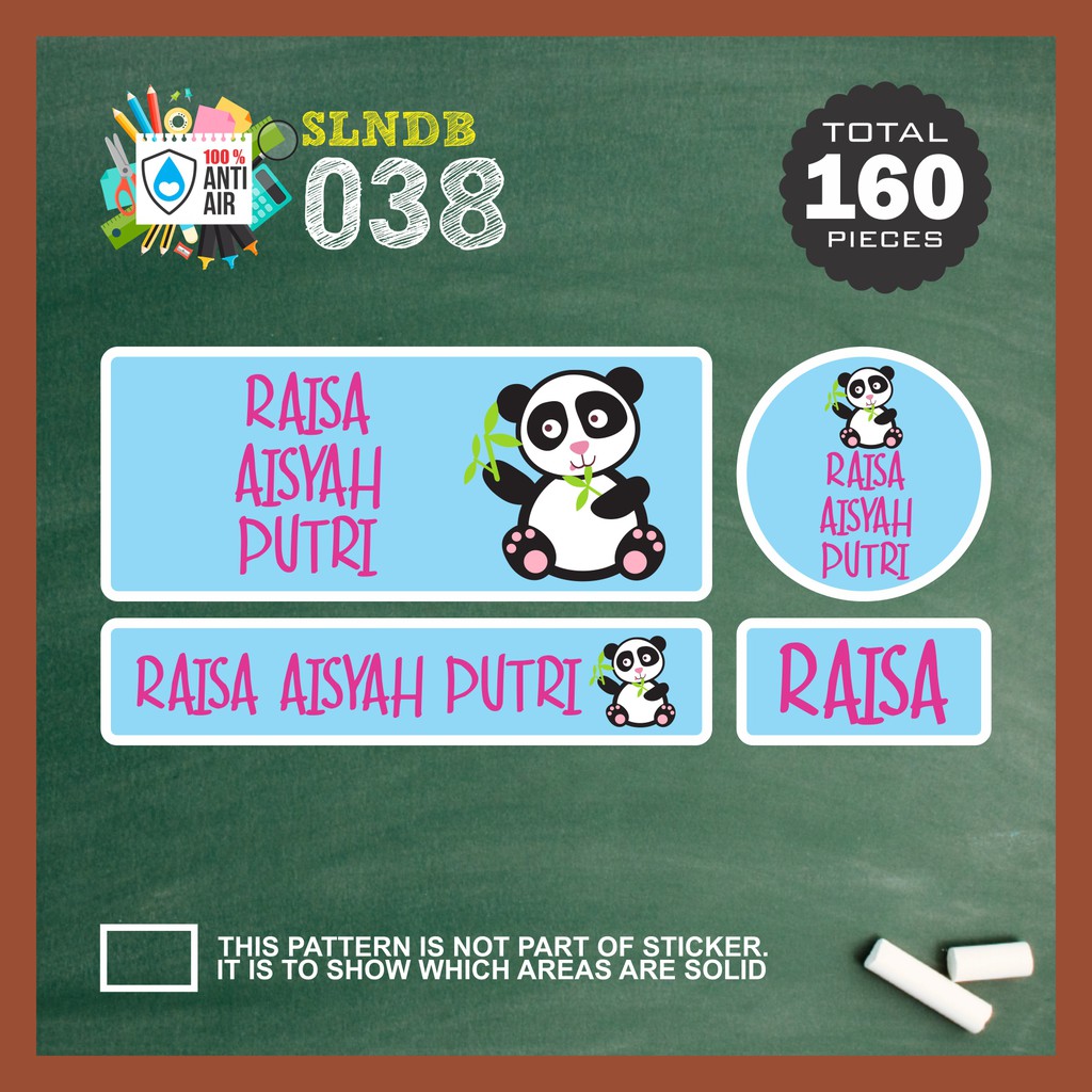 SLNDB 035 Stiker Nama Anak Anti Air Waterproof Label Sticker Gajah