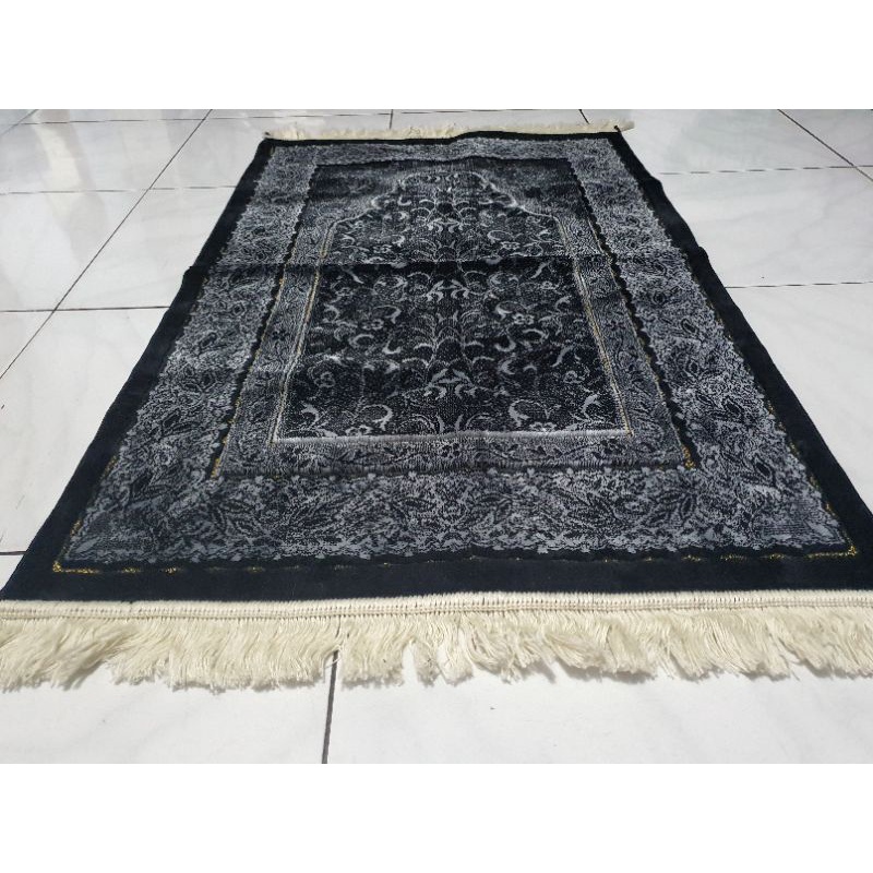 Sajadah turki bludru hitam premium,motif bunga,turki premium Sajadah Kecil Terbaru COD Sajadah Bulu 