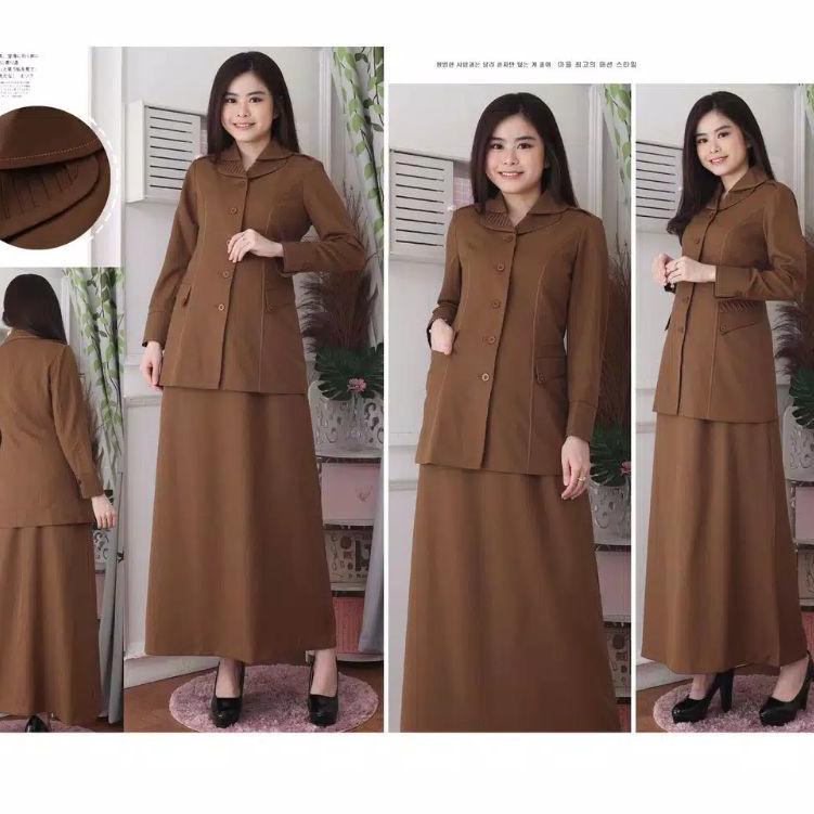 Bagus Dipakai.. Blazer Pemda Wanita Blazer PNS ASN Khaki Tua Seragam Pemda Muda Baju Pemda Aceh Baju
