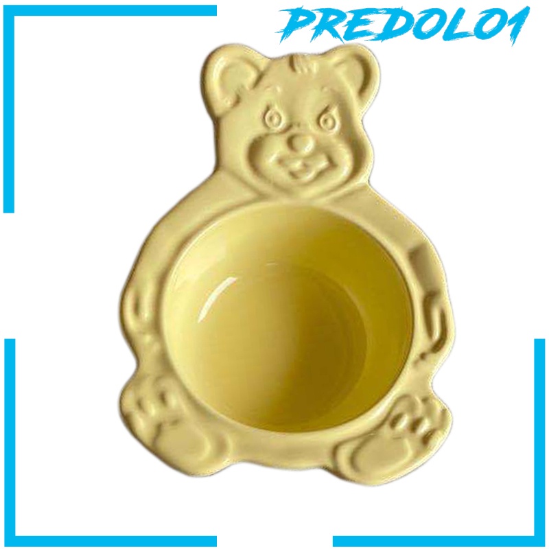 [PREDOLO1] Cute Cartoon Ceramic Bowl Bear-shaped Oatmeal Milk Dessert Serving Tableware