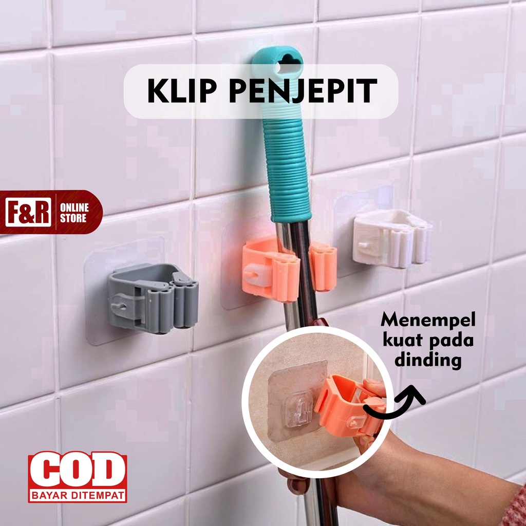 Klip Penjepit Gantungan Hook Sapu Kain Pel Mop Broom Hook Holder Hanger Cantolan Sapu Pengait Payung