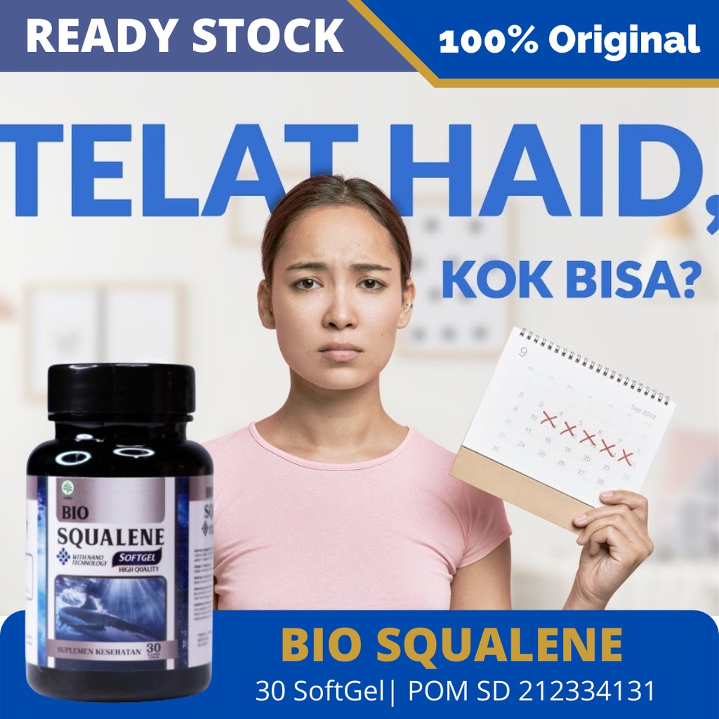 Obat Pelancar Haid - Obat Telat Datang Bulan, Melancarkan Menstruasi, Obat Haid Tidak Teratur, Obat Haid Tidak Lancar, Obat Nyeri Haid, Obat Terlambat Haid, Haid Tak Kunjung Datang Tapi Tidak Hamil Herbal Bio Squalene 100% Original