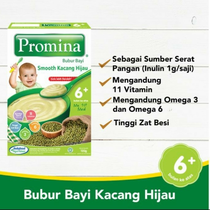 PROMINA Bubur Susu Bayi 6m+ 120gr Beras Merah Kacang Hijau MPASI