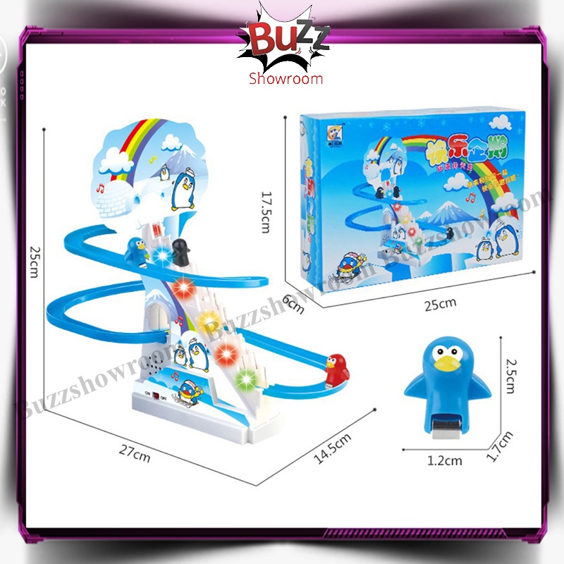 Penguin Hello Kitty Duck Track Climbing Mainan Balap Naik Tangga Rel Seluncur Anak Bebek