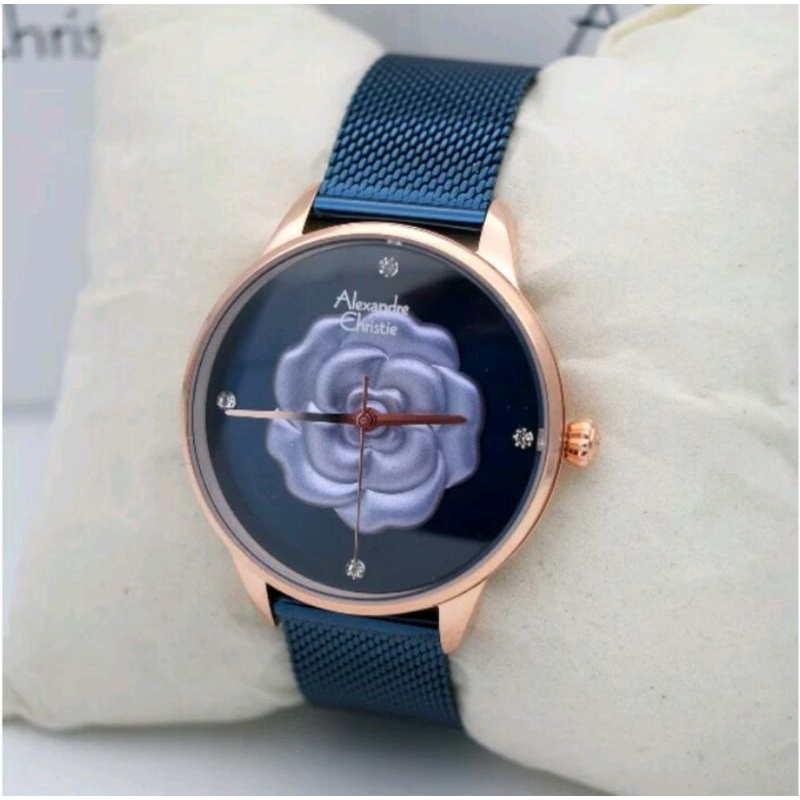 JAM TANGAN WANITA ALEXANDRE CHRISTIE AC 2723 / AC2723 ROSGOLD NAVY